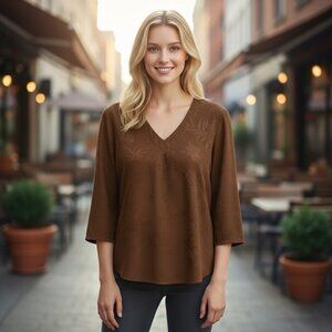 Lemon Grass Studio Women's Dark Brown Top